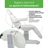Pat cosmetic electric | Ravia PRO 3 | Fotoliu cosmetic cu reglare electrică | Telecomandă de manuală | 4 motoare electrice