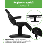 Pat cosmetic electric | Ravia PRO 3 | Fotoliu cosmetic cu reglare electrică | Telecomandă de manuală | 4 motoare electrice