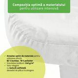 Husă din velur cu elastic și șnururi  | pentru patul cosmetic Eterna |  Alb