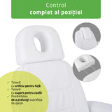 Fotoliu cosmetic electric | Velora PRO 4 | Scaun cosmetic cu reglare electrică | Telecomandă manuală | 4 motoare | 3 ani garanție