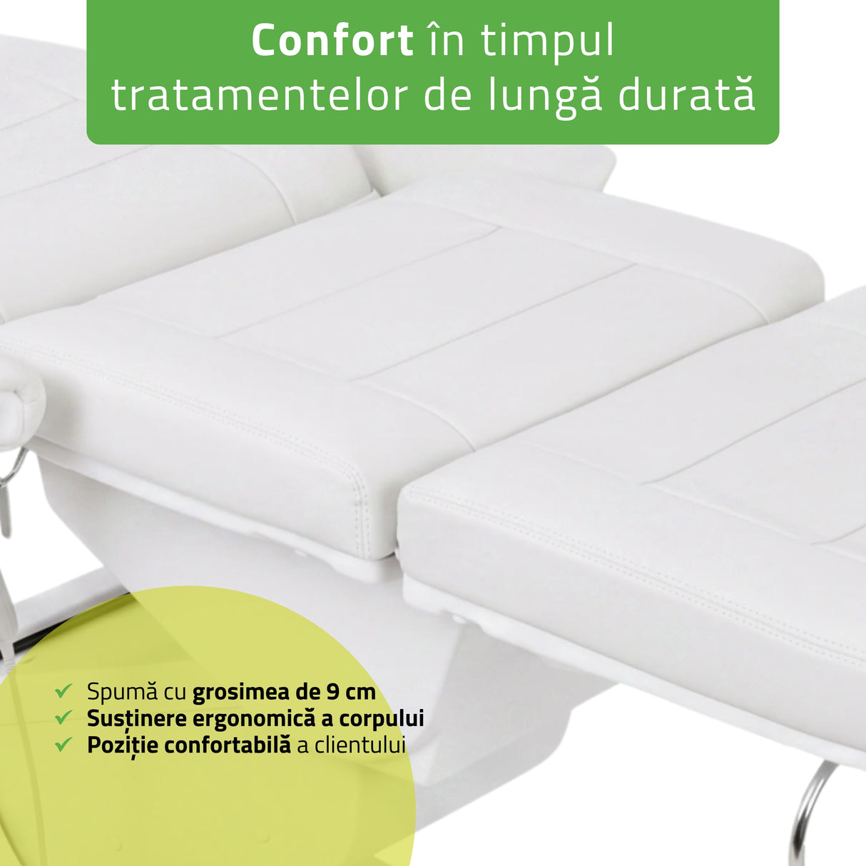 Fotoliu cosmetic electric | Velora PRO 4 | Scaun cosmetic cu reglare electrică | Telecomandă manuală | 4 motoare | 3 ani garanție