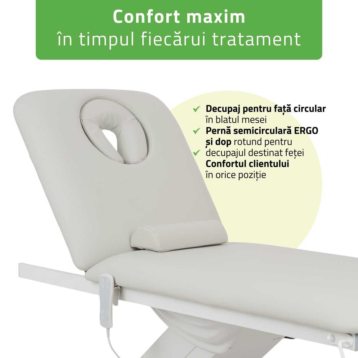 Pat cosmetic electric încălzit pentru masaj și tratamente SPA | 2 motoare | Camilla ERGO 2 | Telecomandă Manuală | 3 ani garanție!