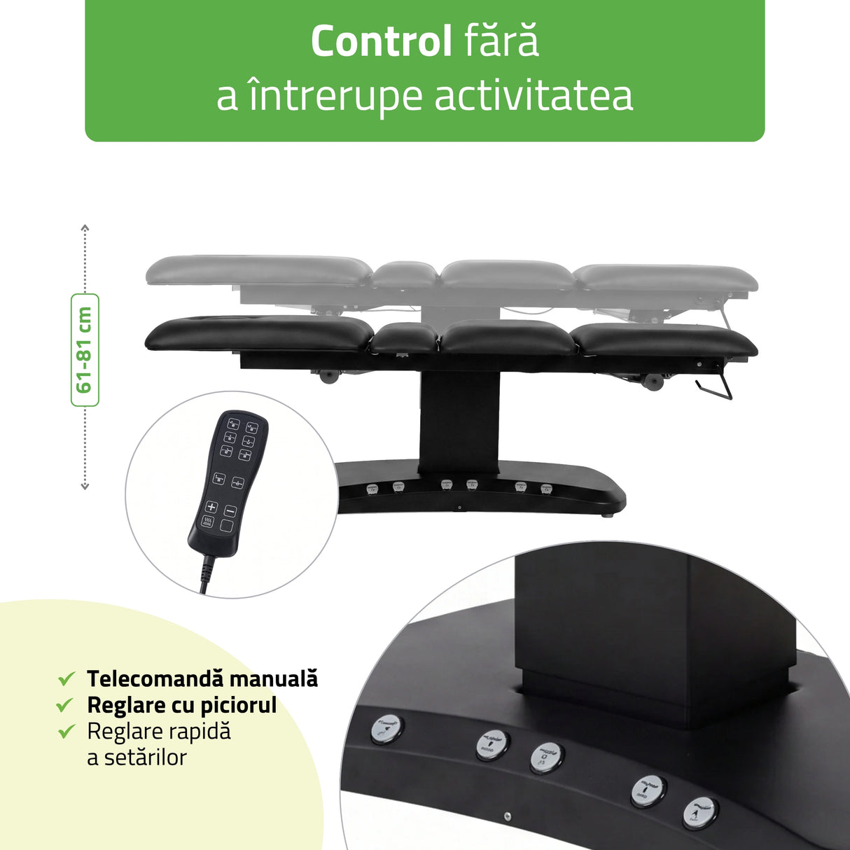 Pat cosmetic electric încălzit | Serenity ERGO 4 | Panou Control  | Telecomandă Manuală | 3 motoare | 3 ani garanție!
