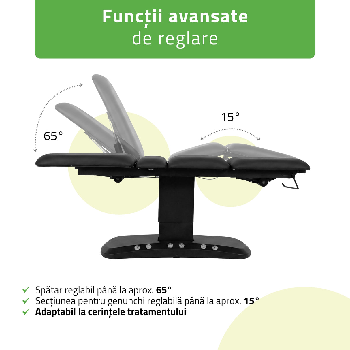 Pat cosmetic electric încălzit | Serenity ERGO 4 | Panou Control  | Telecomandă Manuală | 3 motoare | 3 ani garanție!