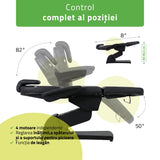 Fotoliu cosmetic electric | Velora PRO 4 | Scaun cosmetic cu reglare electrică | Telecomandă manuală | 4 motoare | 3 ani garanție