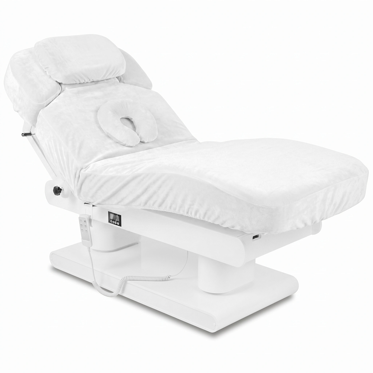 Husă din velur cu elastic și șnururi  | pentru patul cosmetic Eterna |  Alb